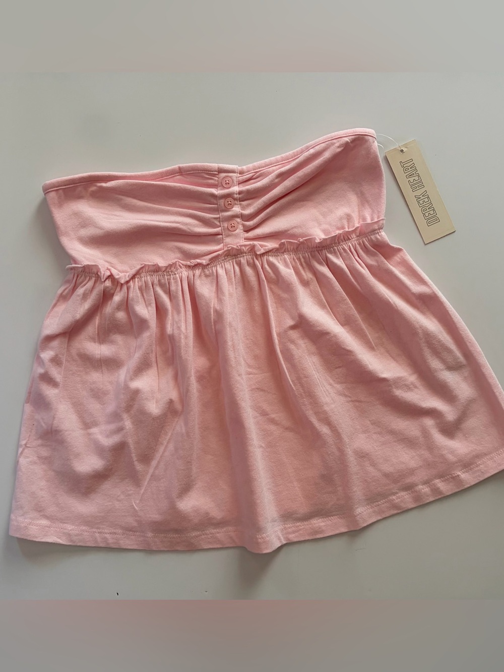 Derek Heart Light Pink Strapless Ruched Tube Top